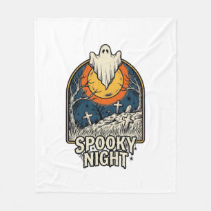 Vintage Halloween Ghost Graveyard Engraving Shirt_ Fleece Blanket
