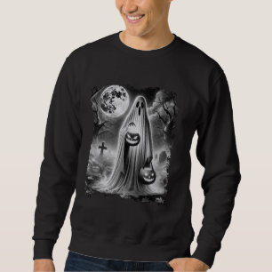 Vintage Halloween Ghost Haunted Pumpkins Spooky Sweatshirt