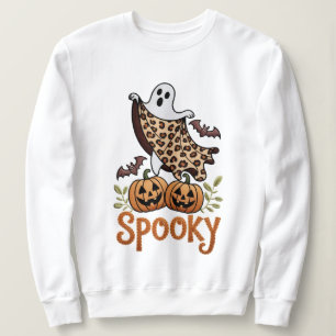 Vintage Halloween Ghost Machine Embroidery Design  Sweatshirt