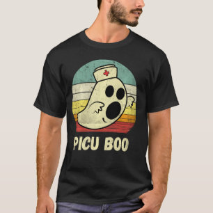 Vintage Halloween Ghost Picu Boo Nurse Nursing Med T-Shirt