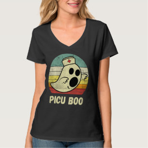 Vintage Halloween Ghost Picu Boo Nurse Nursing Med T-Shirt