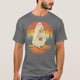 Vintage Halloween Ghost Pumpkin Coffin Bat Costume T-Shirt