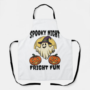 Vintage Halloween Ghost Scary Pumpkin Shirt_1 Apron