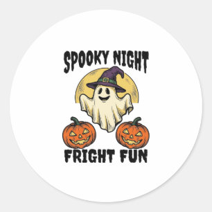 Vintage Halloween Ghost Scary Pumpkin Shirt_1 Classic Round Sticker