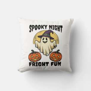 Vintage Halloween Ghost Scary Pumpkin Shirt_1 Cushion