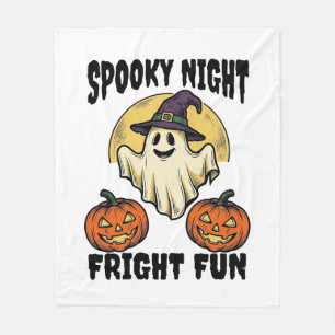 Vintage Halloween Ghost Scary Pumpkin Shirt_1 Fleece Blanket