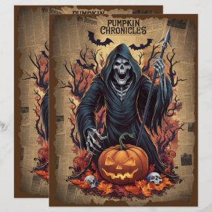 Vintage Halloween Ghost Scrapbook Paper 
