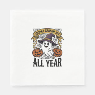 Vintage Halloween Ghost Spooky Season Joy Shirt_1 Napkin