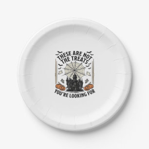 Vintage Halloween Ghost Treats Shirt Design_1 Paper Plate