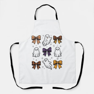 Vintage Halloween Ghosts and Bows Shirt Design_1 Apron