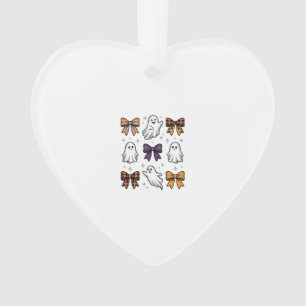 Vintage Halloween Ghosts and Bows Shirt Design_1 Ornament