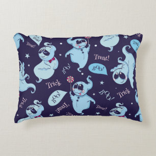 Vintage Halloween ghosts, seamless pattern. Decorative Cushion