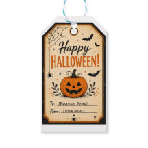 Vintage Halloween Gift Tag | Personalised Pumpkin