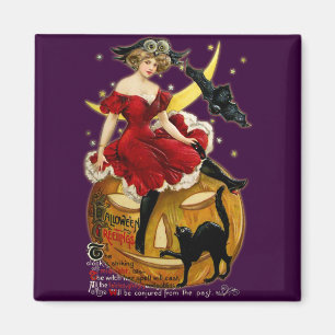 Vintage Halloween Girl Magnet