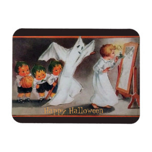 Vintage Halloween Girl with Candle magnet