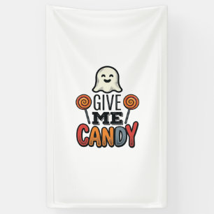 Vintage Halloween Give Me Candy Ghost Shirt Design Banner