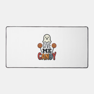 Vintage Halloween Give Me Candy Ghost Shirt Design Desk Mat