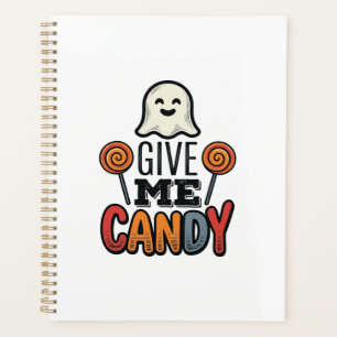 Vintage Halloween Give Me Candy Ghost Shirt Design Planner
