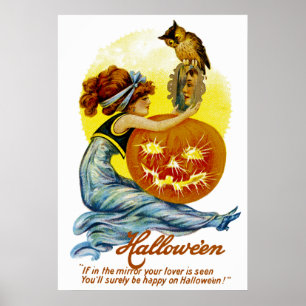 Vintage Halloween Glamour Poster
