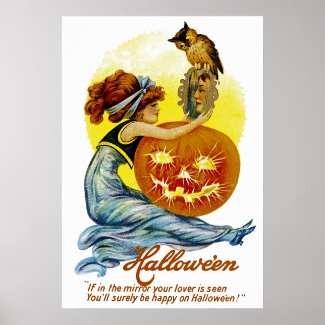 Vintage Halloween Glamour Poster (Front)