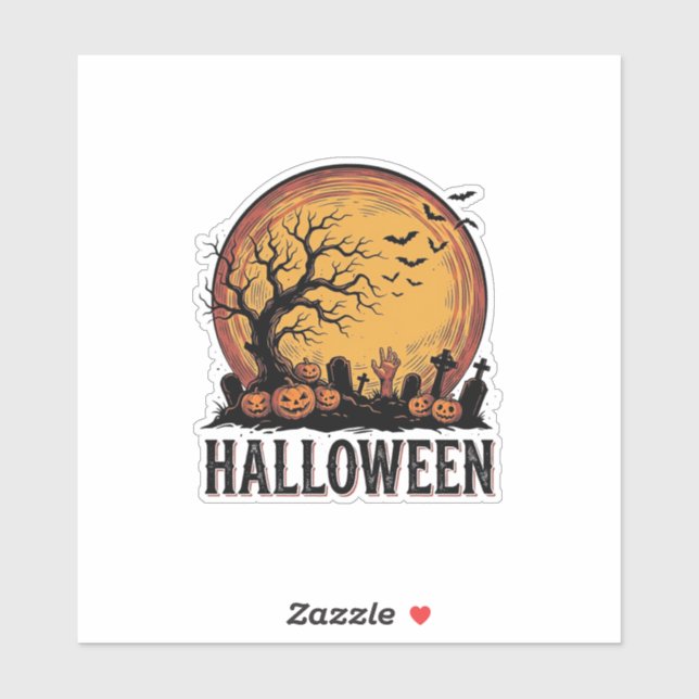 Vintage Halloween Graveyard Bat Moon Art_1 (Sheet)