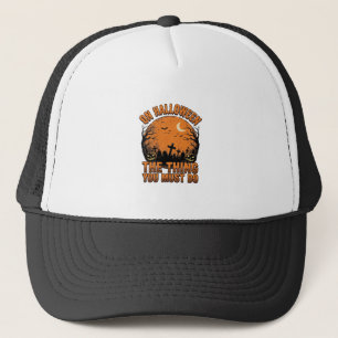 Vintage Halloween Graveyard Pumpkin Moon Shirt Des Trucker Hat