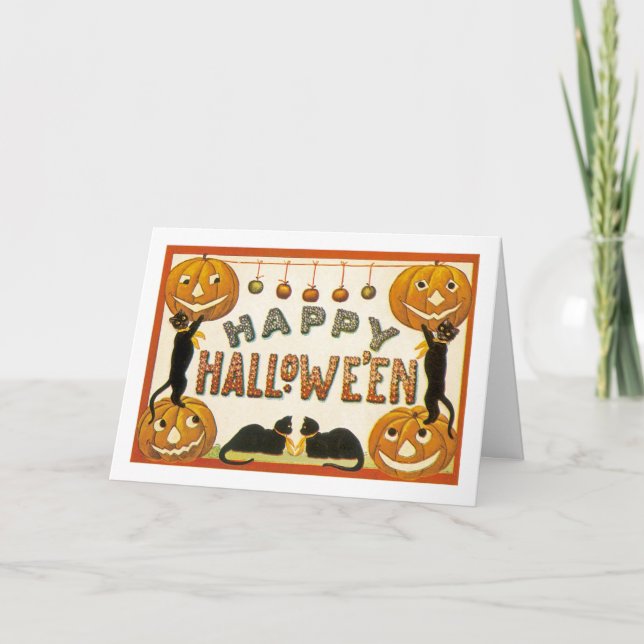 Vintage Halloween Greeting Card (Front)