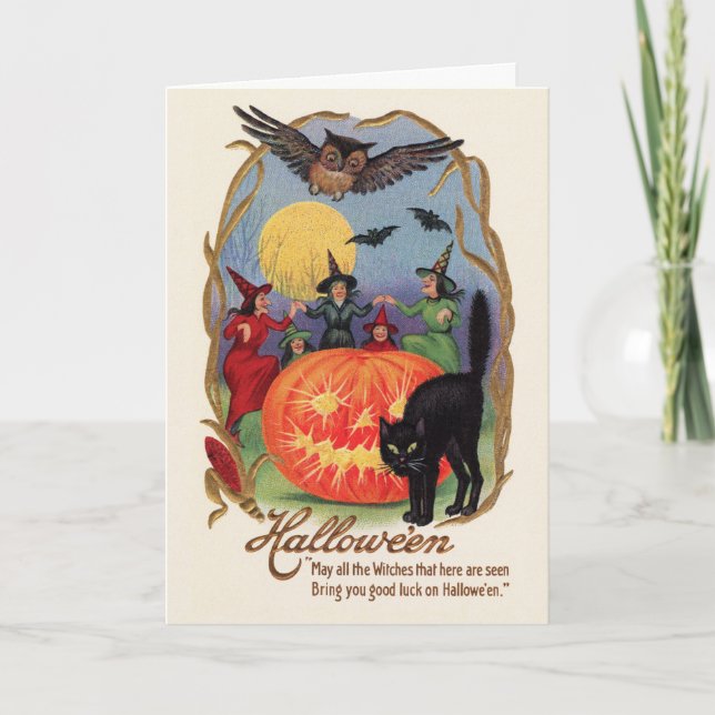 Vintage Halloween Greeting Card (Front)