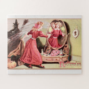 Vintage Halloween Greeting Card Jigsaw Puzzle