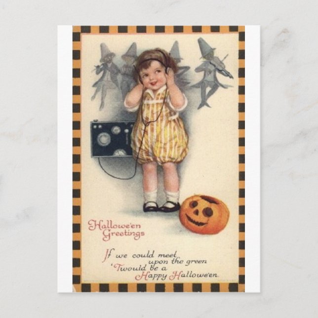 Vintage Halloween Greeting Cards Classic Posters (Front)