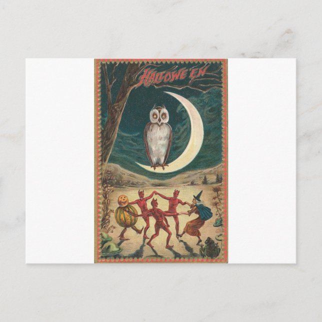 Vintage Halloween Greeting Cards Classic Posters (Front)