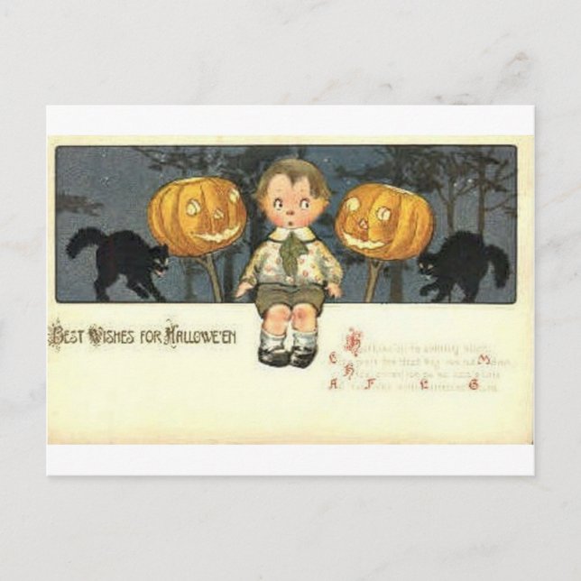 Vintage Halloween Greeting Cards Classic Posters (Front)