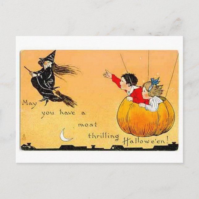 Vintage Halloween Greeting Cards Classic Posters (Front)