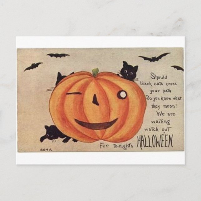 Vintage Halloween Greeting Cards Classic Posters (Front)