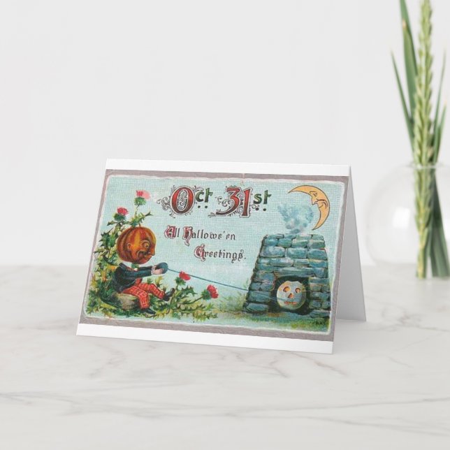 Vintage Halloween Greeting Cards Classic Posters (Front)