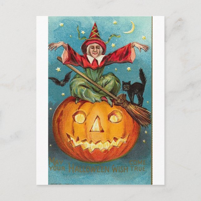Vintage Halloween Greeting Cards Classic Posters (Front)