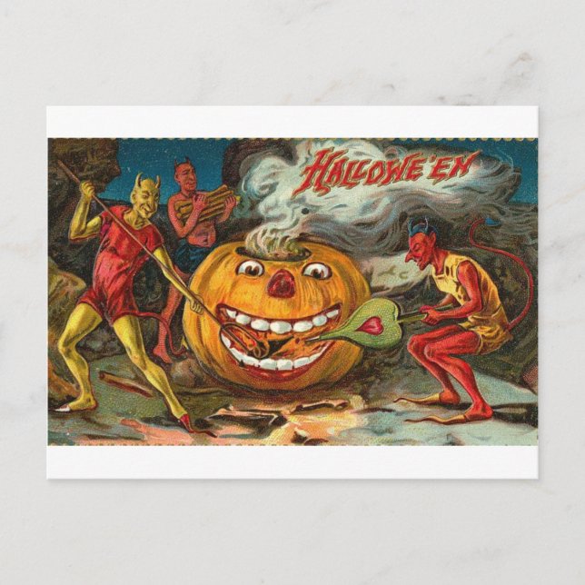Vintage Halloween Greeting Cards Classic Posters (Front)