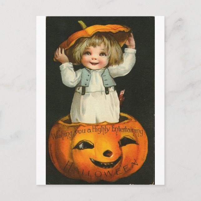 Vintage Halloween Greeting Cards Classic Posters (Front)