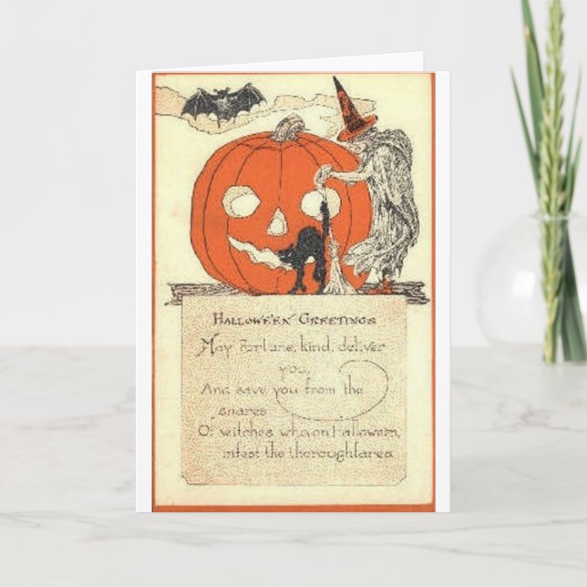 Vintage Halloween Greeting Cards Classic Posters (Front)