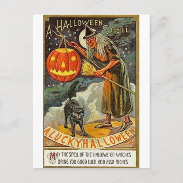 Vintage Halloween Greeting Cards Classic Posters (Front)