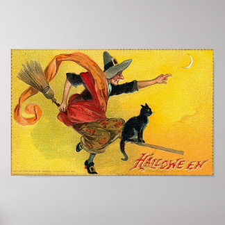 Vintage Halloween Greeting Cards Classic Posters