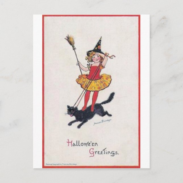 Vintage Halloween Greeting Cards Classic Posters (Front)