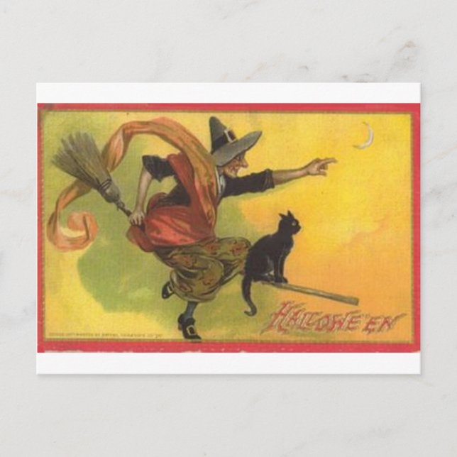 Vintage Halloween Greeting Cards Classic Posters (Front)