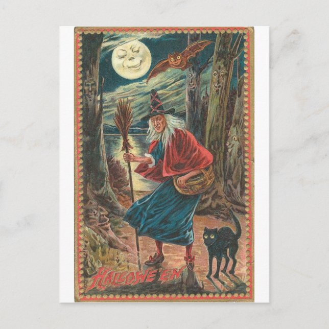 Vintage Halloween Greeting Cards Classic Posters (Front)