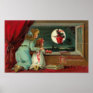 Vintage Halloween Greeting Cards Classic Posters