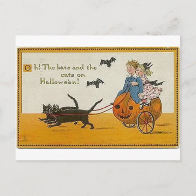 Vintage Halloween Greeting Cards Classic Posters (Front)