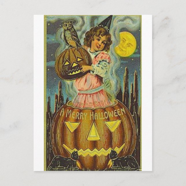 Vintage Halloween Greeting Cards Classic Posters (Front)