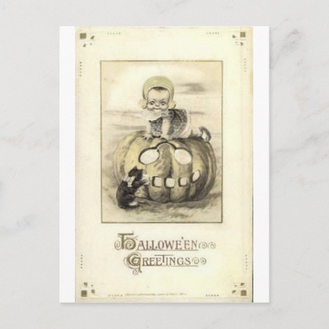 Vintage Halloween Greeting Cards Classic Posters (Front)