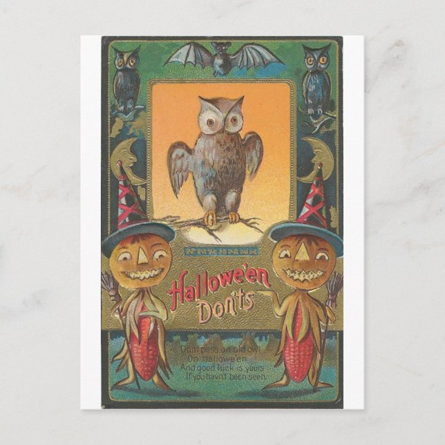 Vintage Halloween Greeting Cards Classic Posters (Front)