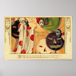 Vintage Halloween Greeting Cards Classic Posters
